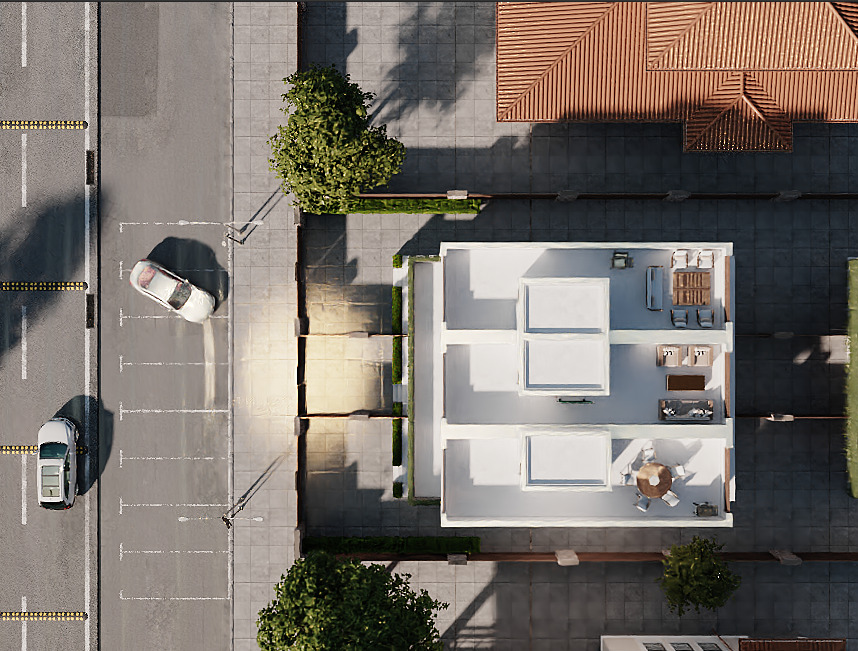 Vue depuis la plage — rendu