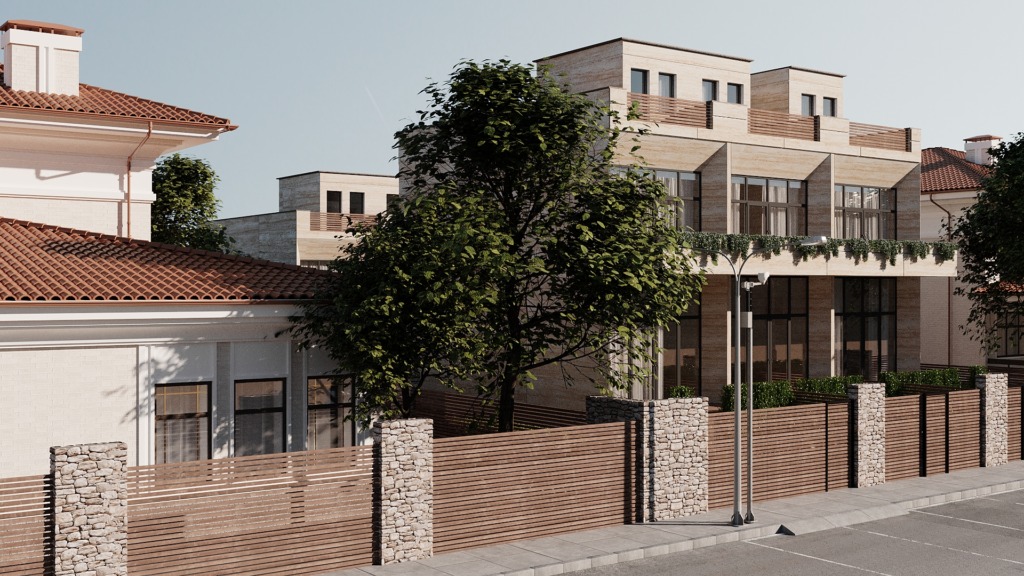 Façade côté rue — rendu